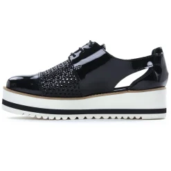Derbys Compensées Scarlatine 22045La Noir Vernis