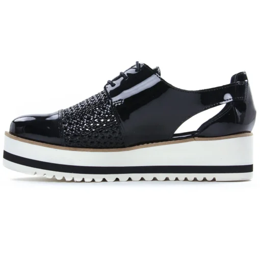 Derbys Compensées Scarlatine 22045La Noir Vernis
