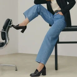 Mocassins Talon Haut Tamaris 24438 Black Patent