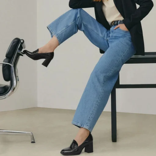 Mocassins Talon Haut Tamaris 24438 Black Patent