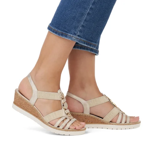 Nu-Pieds Compensés Remonte R6264-90 Muschel Beige