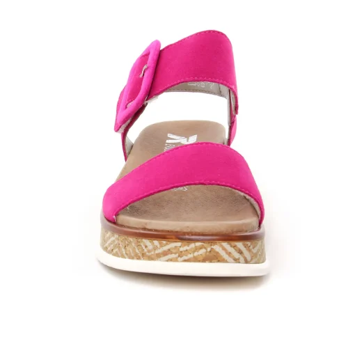 Sandales Compensées Rieker W0800-31 Fuchia