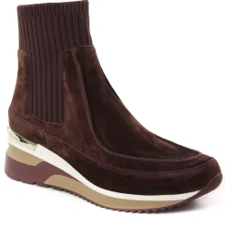 Baskets Compensees Mamzelle Veris Velour Chocolat