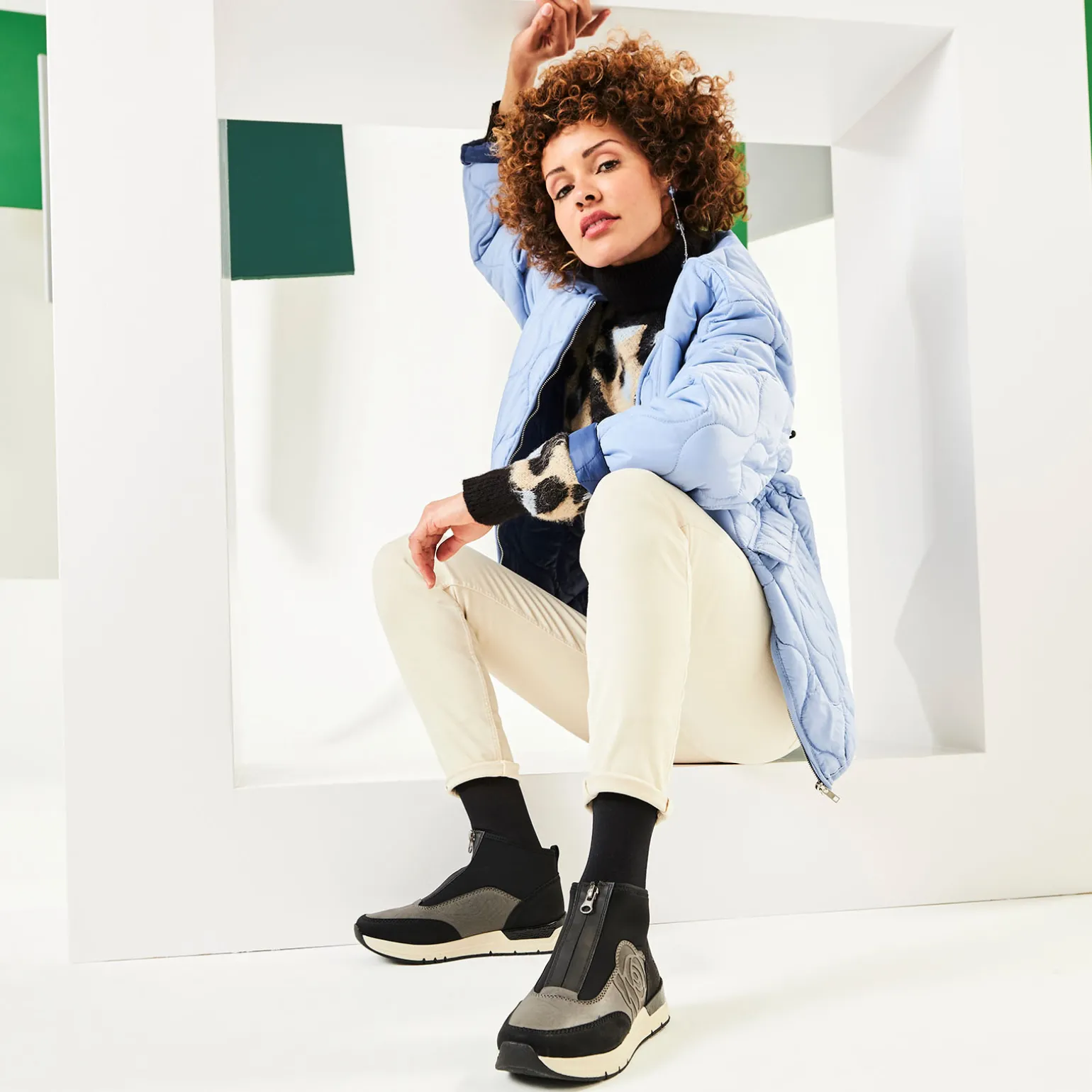 Baskets Compensees Rieker 58956-00 Noir Graphite