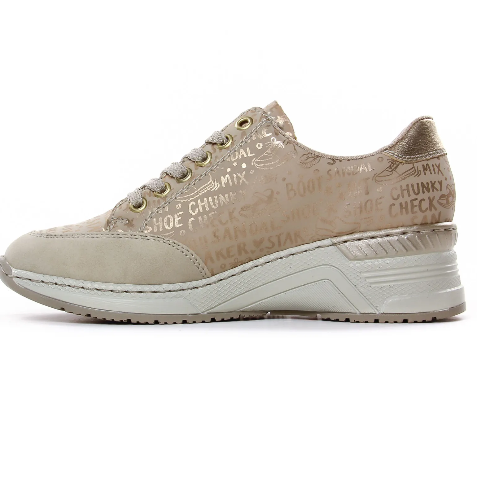 Baskets Compensees Rieker N4316-62 Beige