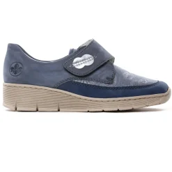 Baskets Compensees Rieker 537Co-15 Jeans Lightblue