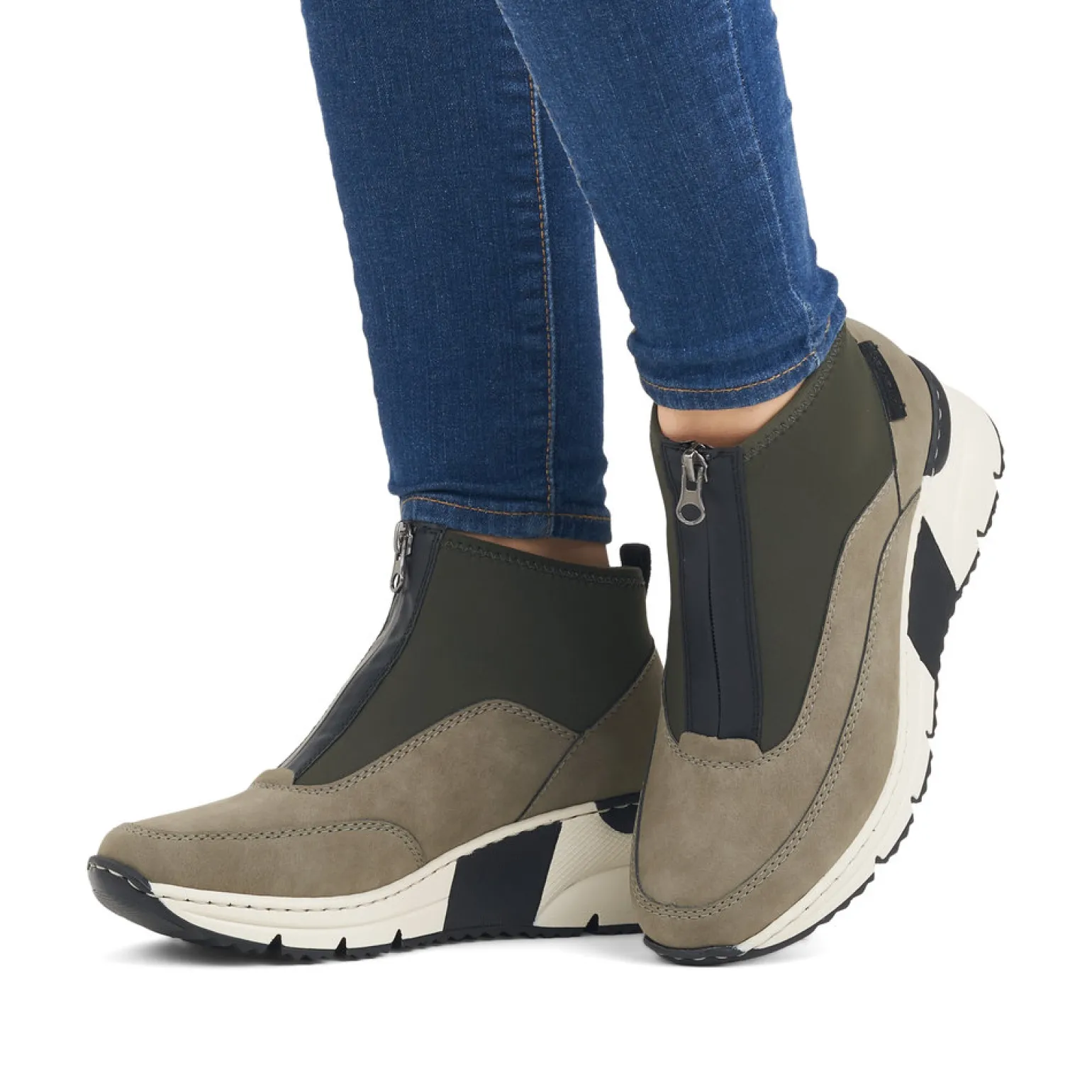 Baskets Compensees Rieker N6352-52 Reed Schwarz