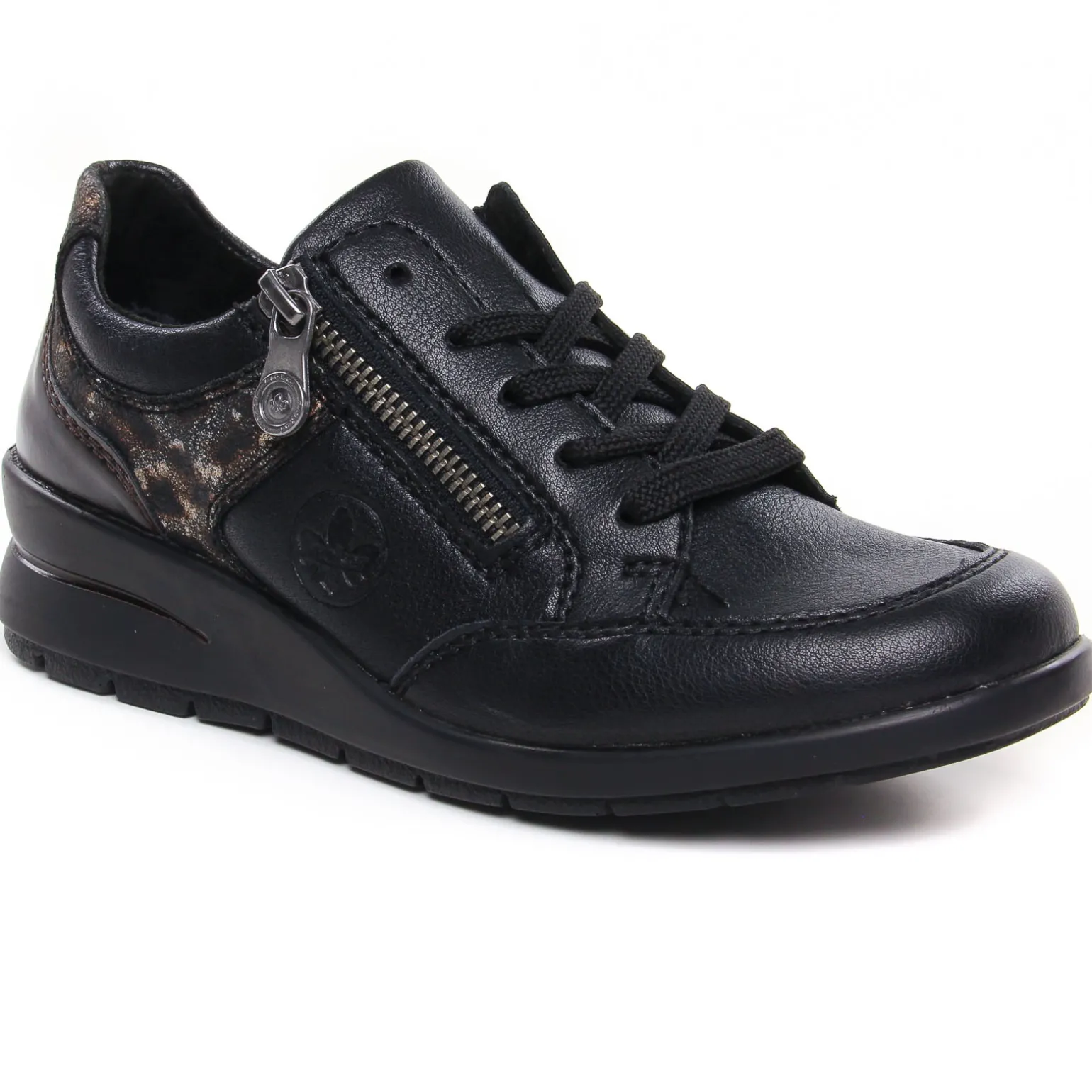 Baskets Compensees Rieker L4801-00 Noir