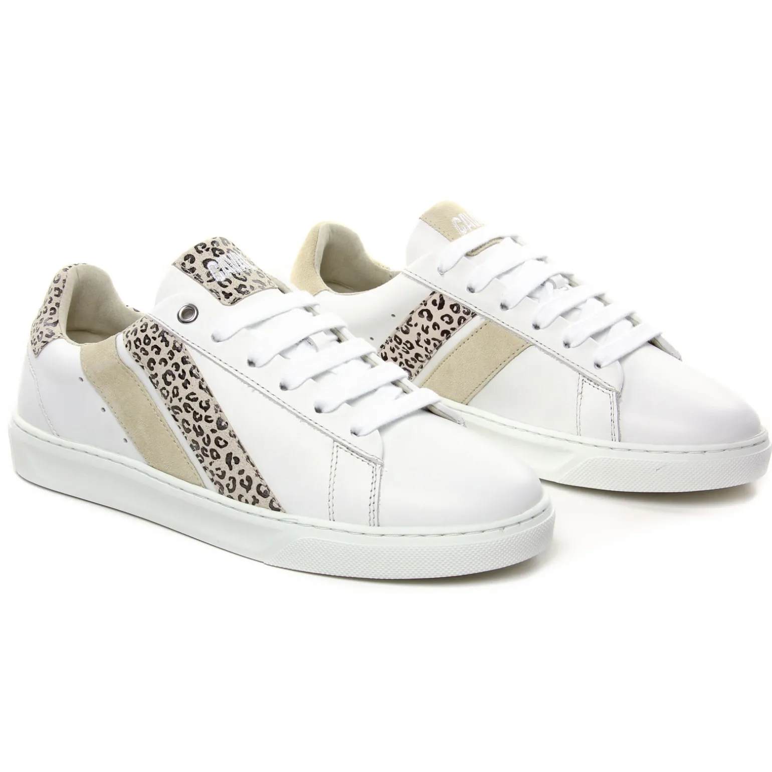 Baskets Mode Caval Bassla F Blanc Leopard