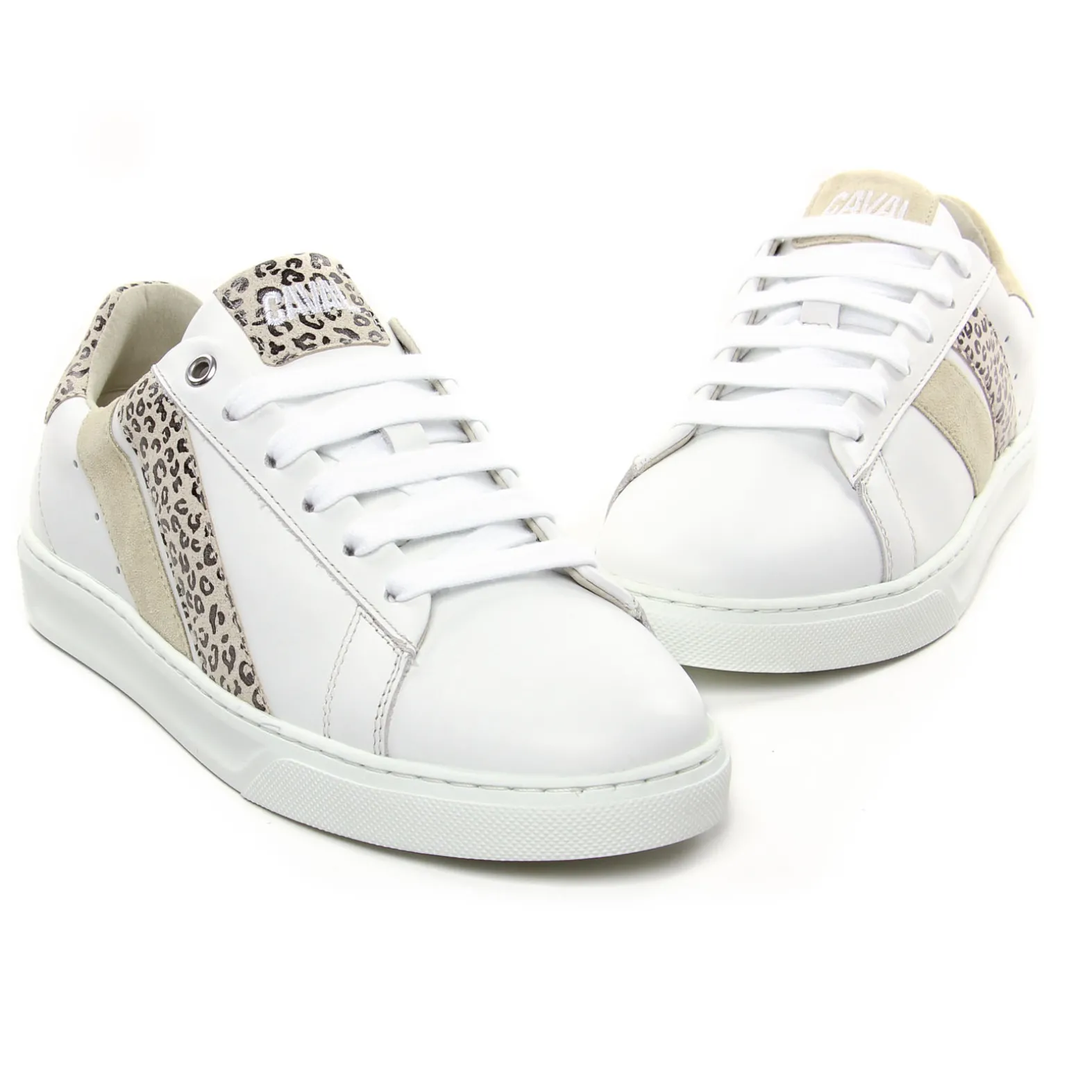 Baskets Mode Caval Bassla F Blanc Leopard