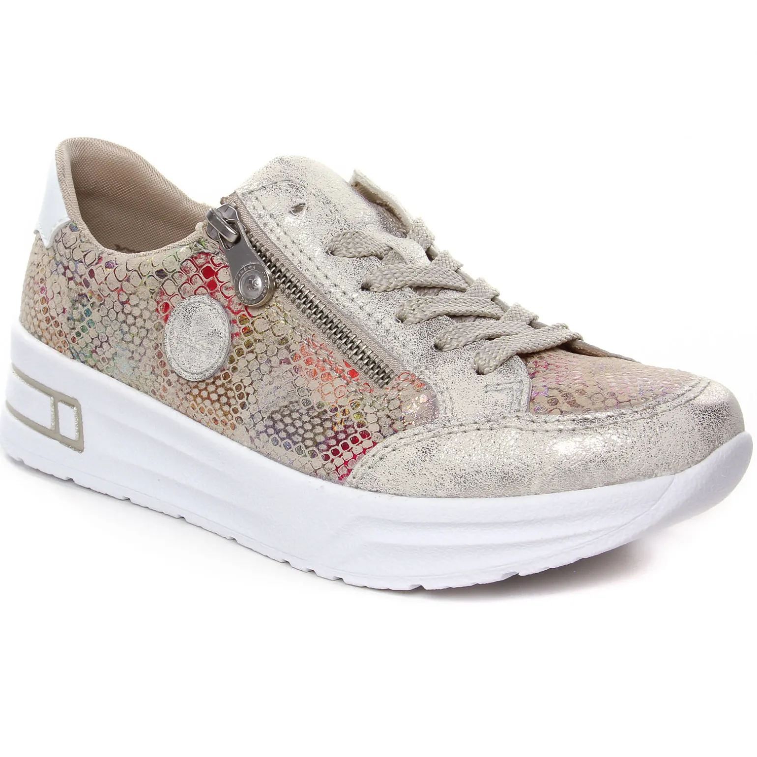 Baskets Plateforme Rieker N8103-60 Beige Multi