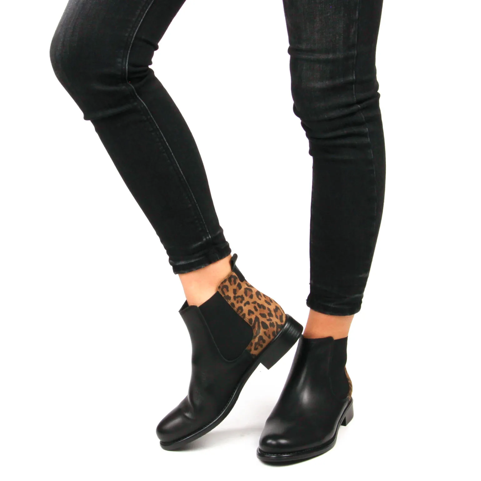 Boots Élastiquées Scarlatine Co77545 A Noir Cognac