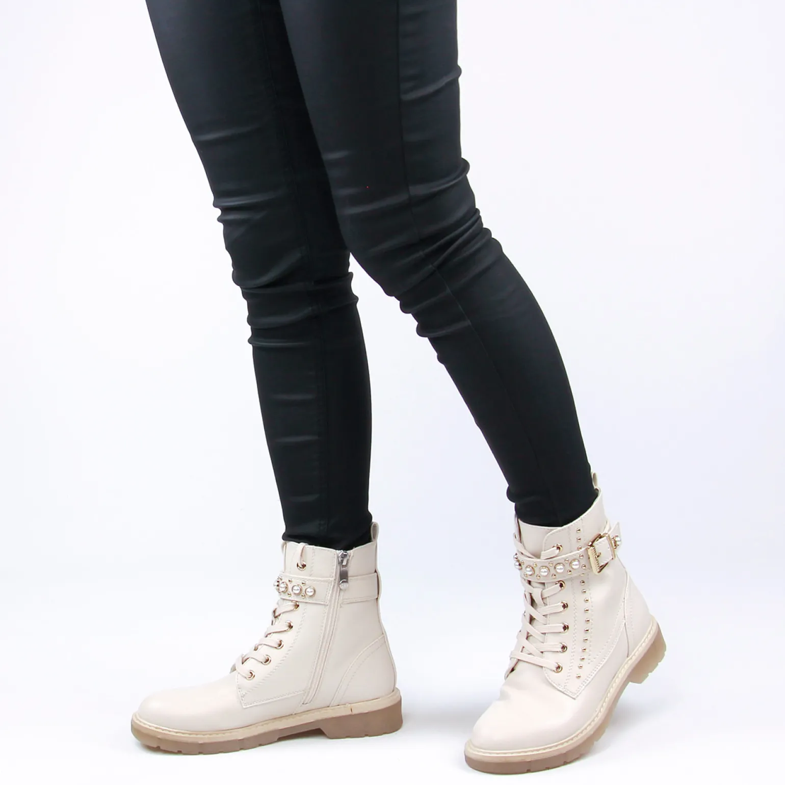 Bottines À Lacets Marco Tozzi 25230 Cream Comb