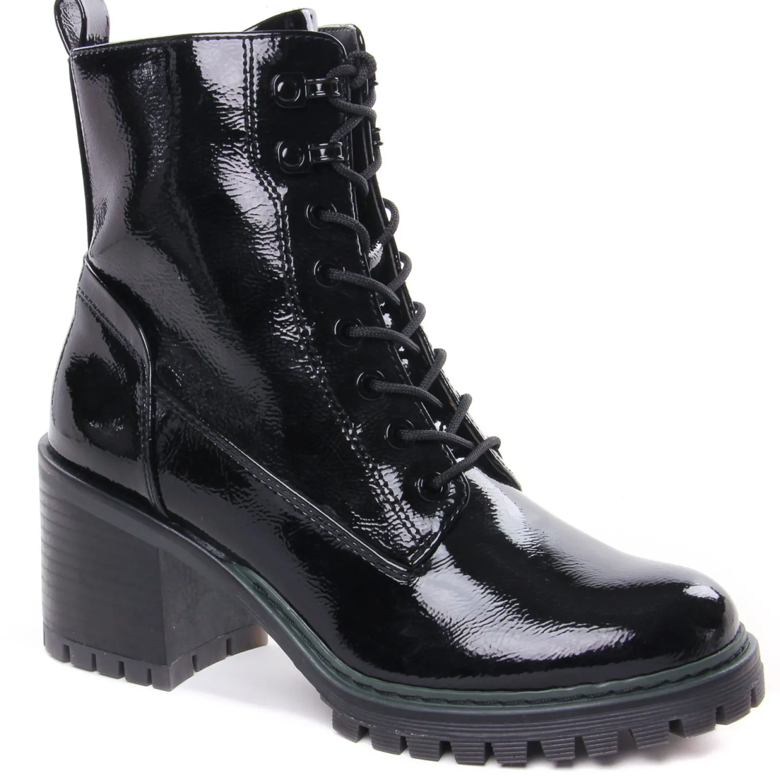 Bottines À Lacets Tamaris 25241 Black Patent