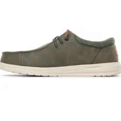 Chaussures Basses À Lacets Hey Dude Wally Classic 43352 Olive