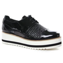 Derbys Compensées Scarlatine 22045La Noir Vernis