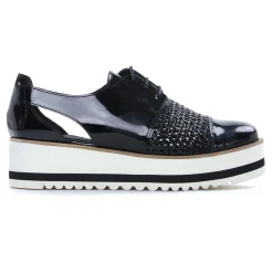 Derbys Compensées Scarlatine 22045La Noir Vernis