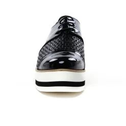 Derbys Compensées Scarlatine 22045La Noir Vernis