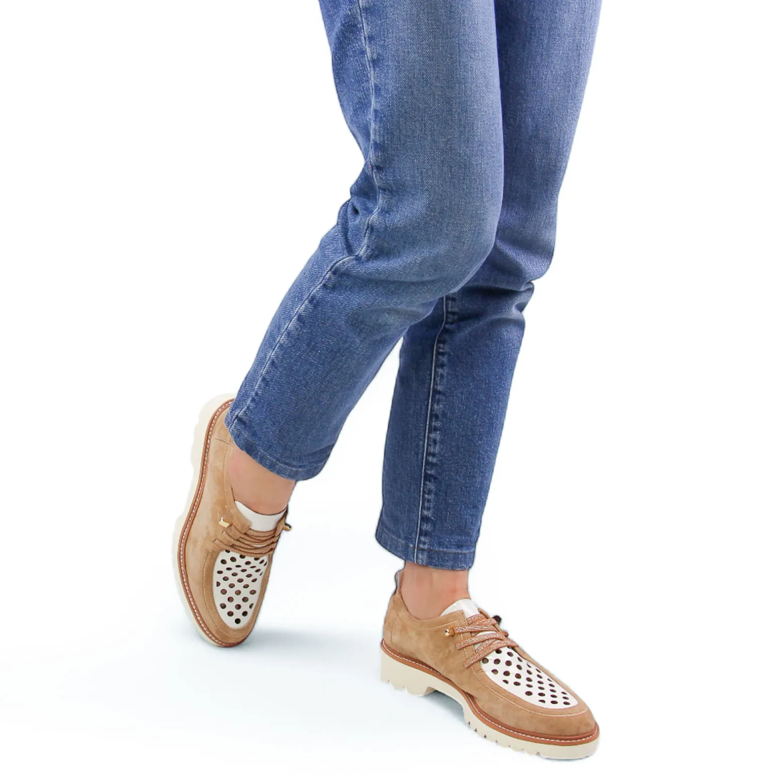 Derbys Fugitive Cylex Velour Tan