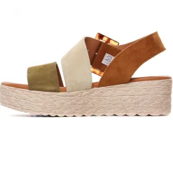 Espadrilles Compensées Eva Frutos 718 Militaire Beige