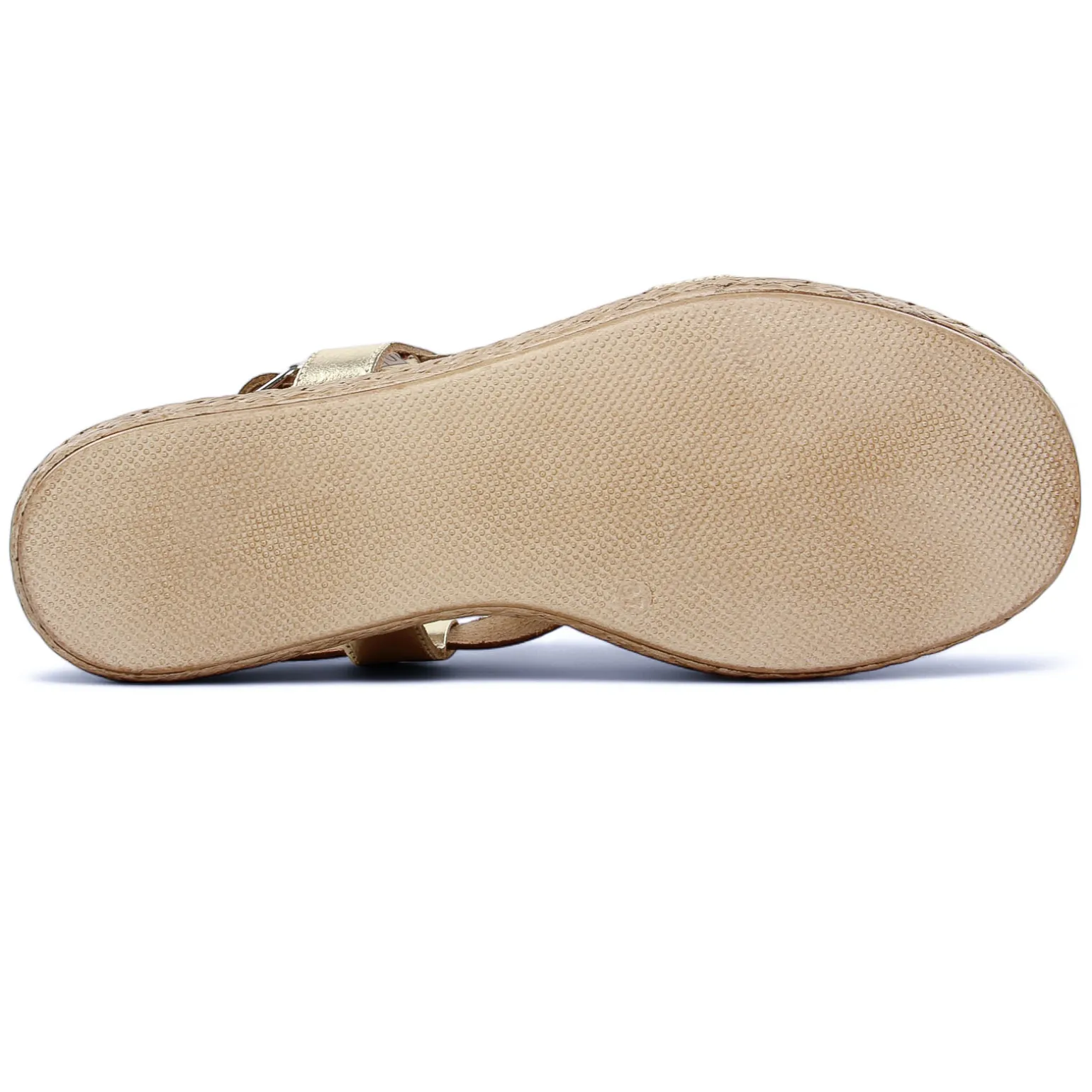 Espadrilles Compensées Eva Frutos 3708 Or Cuerda