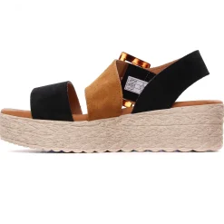 Espadrilles Compensées Eva Frutos 718 Noir Cuero