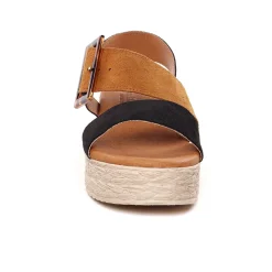 Espadrilles Compensées Eva Frutos 718 Noir Cuero