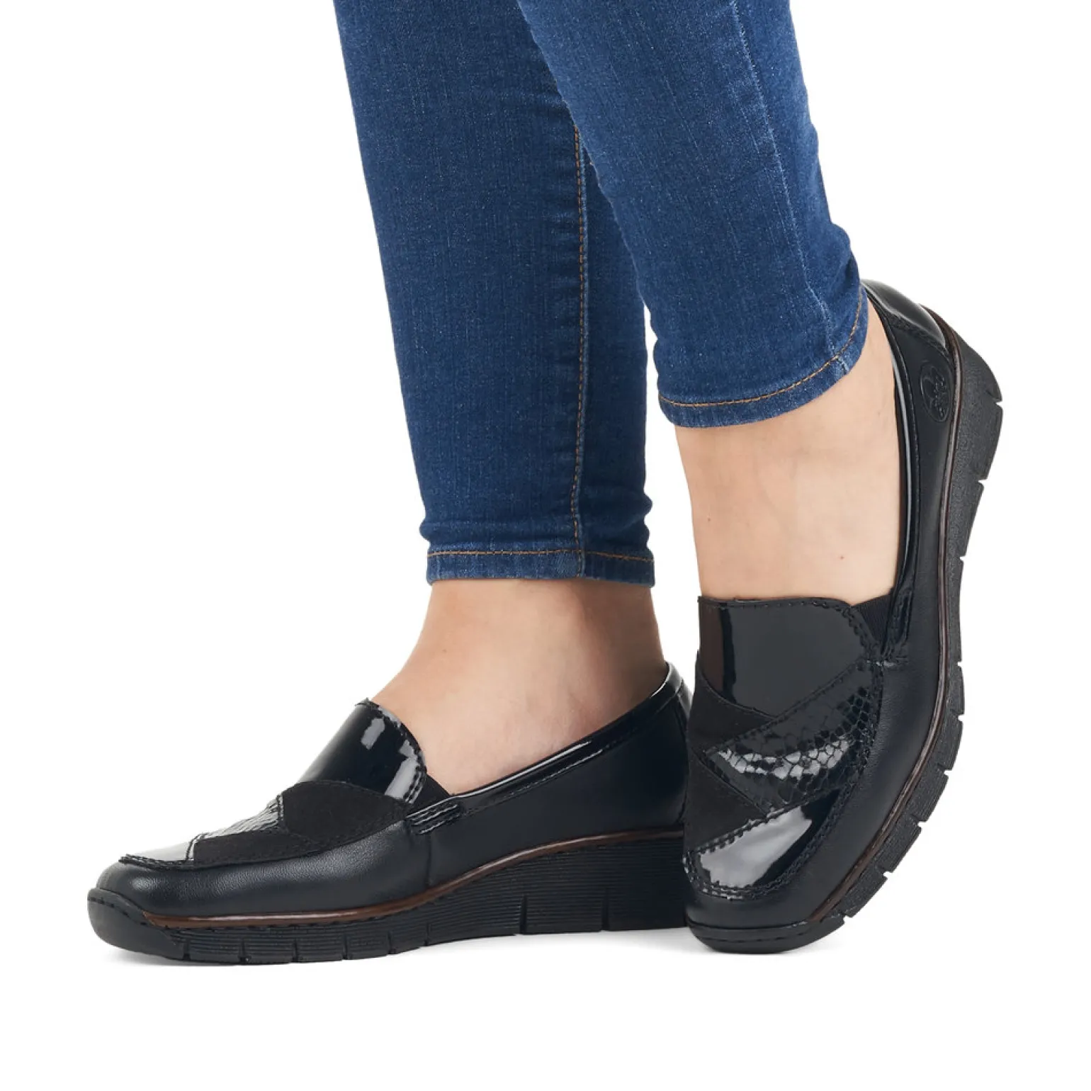 Mocassins Confort Rieker 53785-00 Schwarz