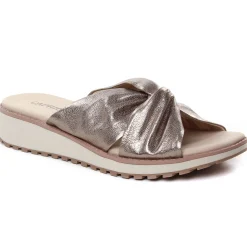 Mules Compensées Caprice 27202 Taupe Metallic