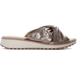 Mules Compensées Caprice 27202 Taupe Metallic