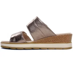 Mules Compensées Caprice 27250 Taupe Metallic
