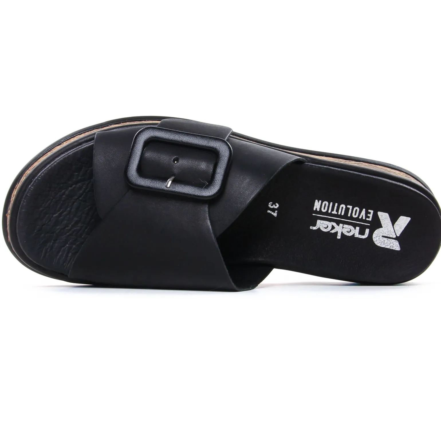 Mules Compensées Rieker W0803-00 Noir