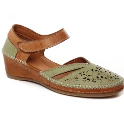 Nu-Pieds Compensés Altex Mirella Kaki Tan