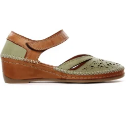 Nu-Pieds Compensés Altex Mirella Kaki Tan