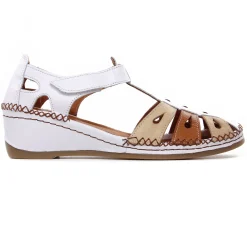 Nu-Pieds Compensés Altex Sylvette Blanc Brun