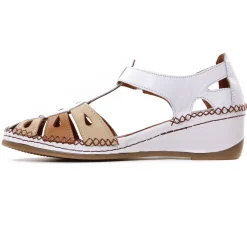 Nu-Pieds Compensés Altex Sylvette Blanc Brun