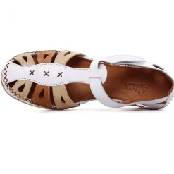 Nu-Pieds Compensés Altex Sylvette Blanc Brun