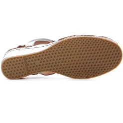 Nu-Pieds Compensés Altex Sylvette Blanc Brun