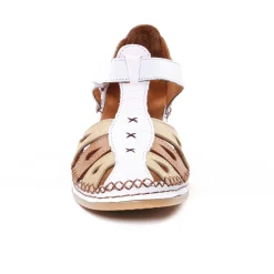 Nu-Pieds Compensés Altex Sylvette Blanc Brun