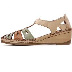 Nu-Pieds Compensés Altex Sylvette Brun Kaki