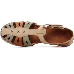 Nu-Pieds Compensés Altex Sylvette Brun Kaki