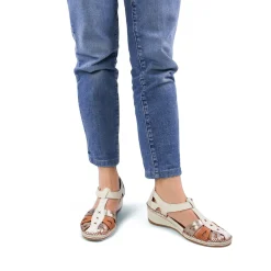 Nu-Pieds Compensés Altex Sylvette Creme Tan