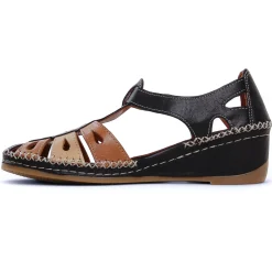 Nu-Pieds Compensés Altex Sylvette Noir Tan