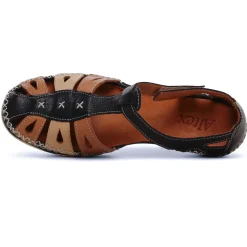 Nu-Pieds Compensés Altex Sylvette Noir Tan