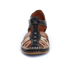 Nu-Pieds Compensés Altex Sylvette Noir Tan