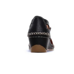 Nu-Pieds Compensés Altex Sylvette Noir Tan