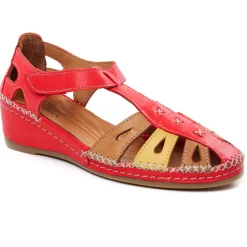 Nu-Pieds Compensés Altex Sylvette Rouge Tan