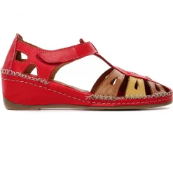 Nu-Pieds Compensés Altex Sylvette Rouge Tan