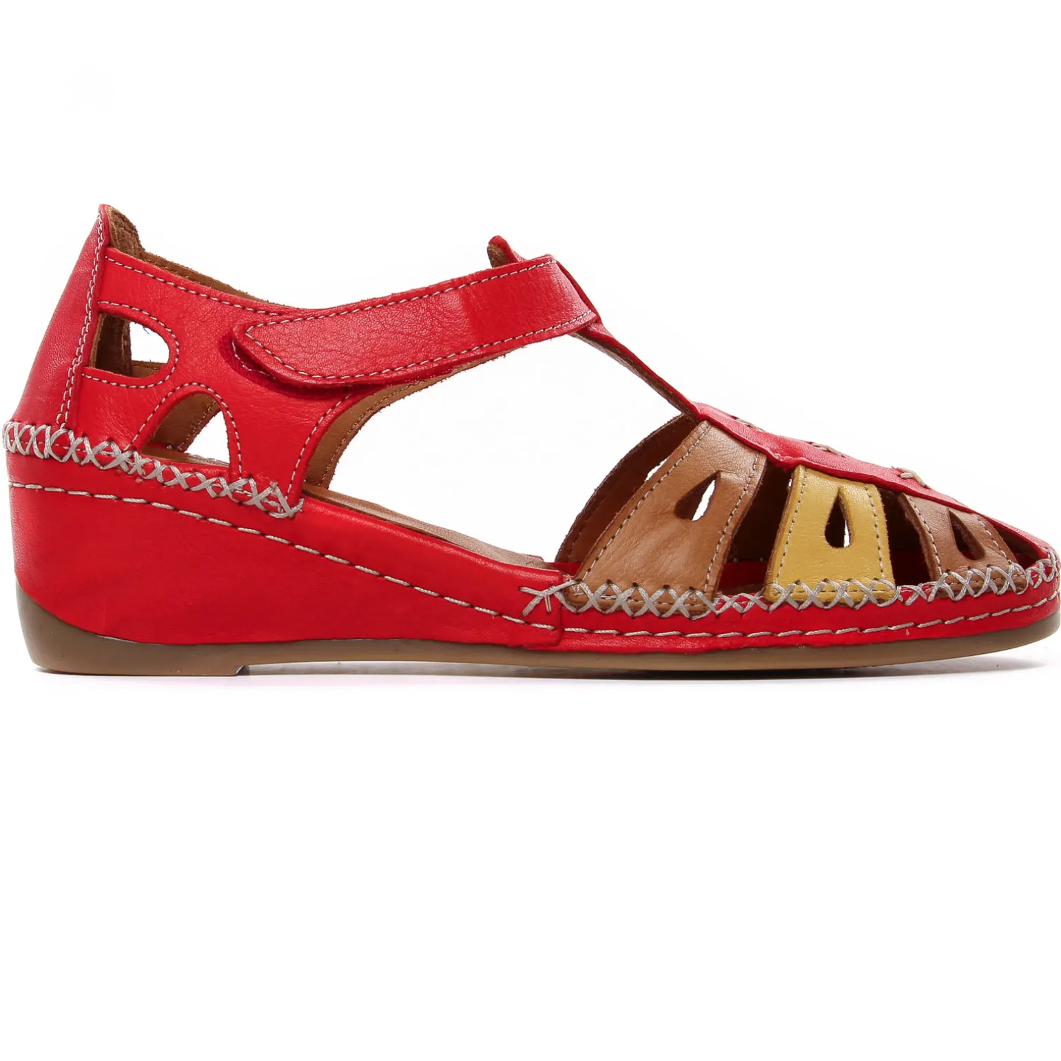 Nu-Pieds Compensés Altex Sylvette Rouge Tan