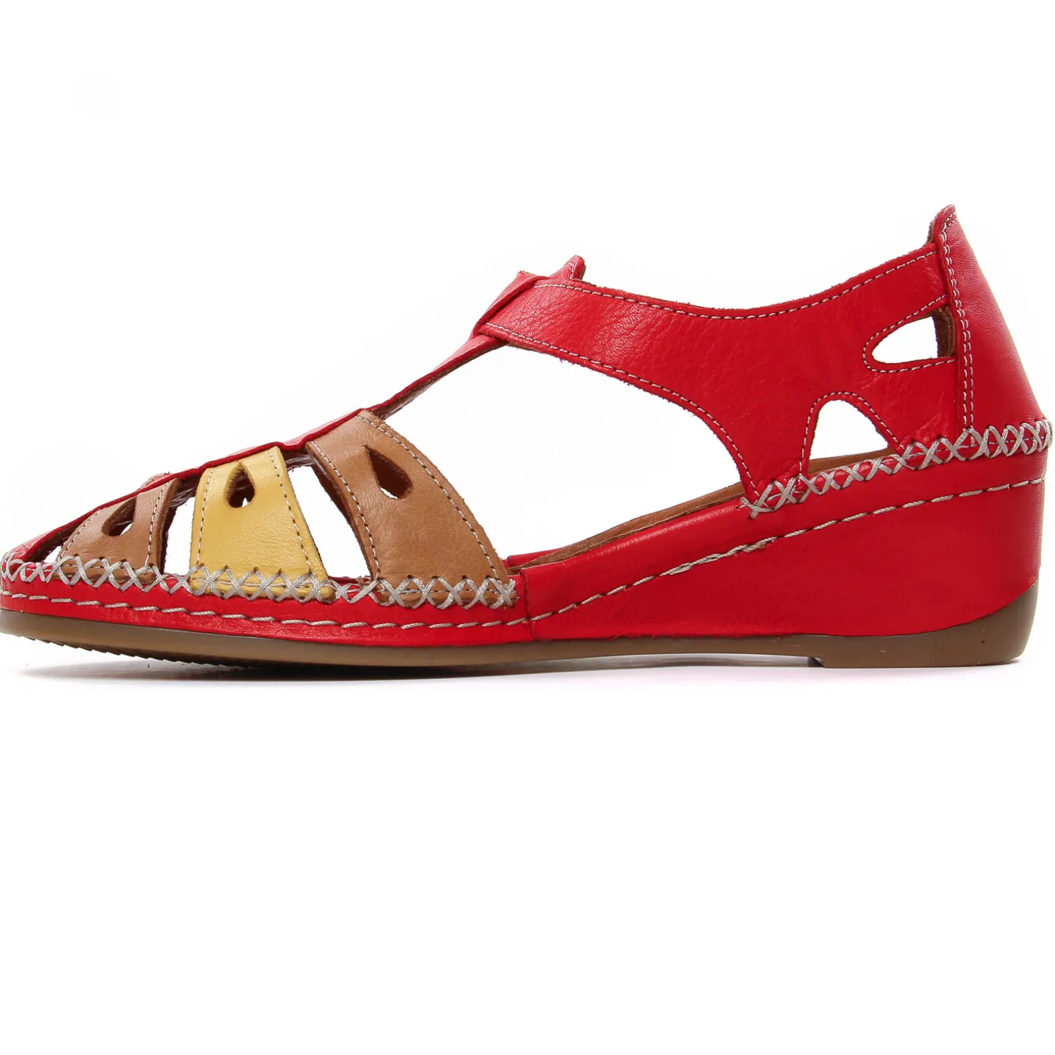 Nu-Pieds Compensés Altex Sylvette Rouge Tan